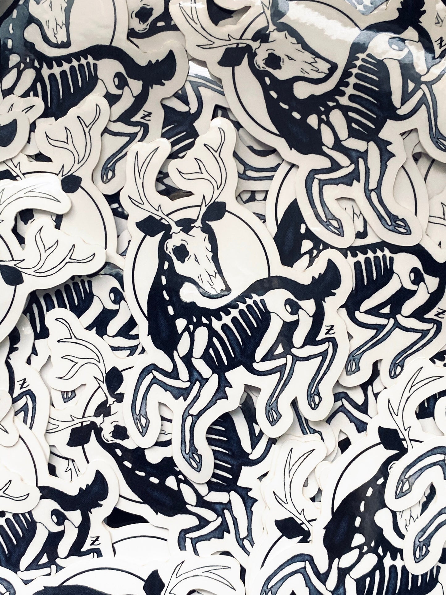 Skeleton Deer Weatherproof Vinyl Sticker