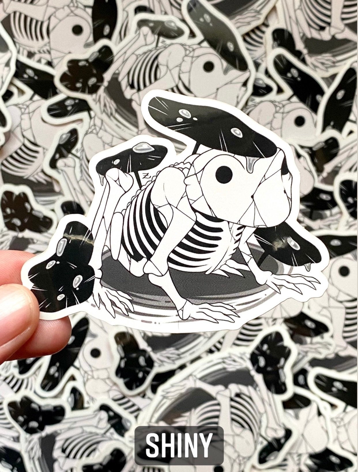 Skeleton Frog Weatherproof Vinyl Sticker