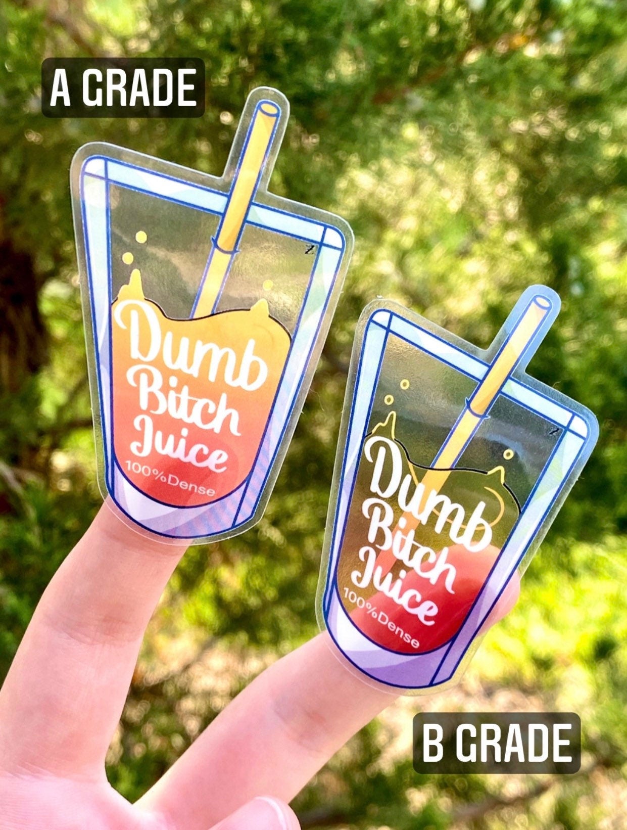Dumb Bitch Juice Weatherproof Clear Vinyl Sticker