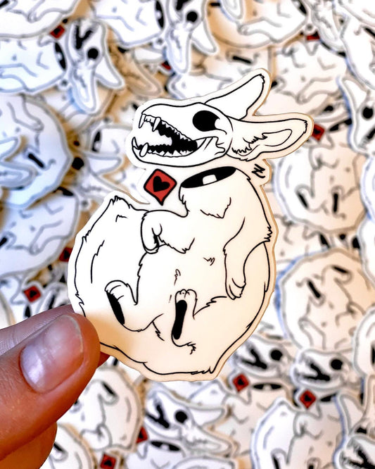 Skeleton Fox Weatherproof Vinyl Sticker