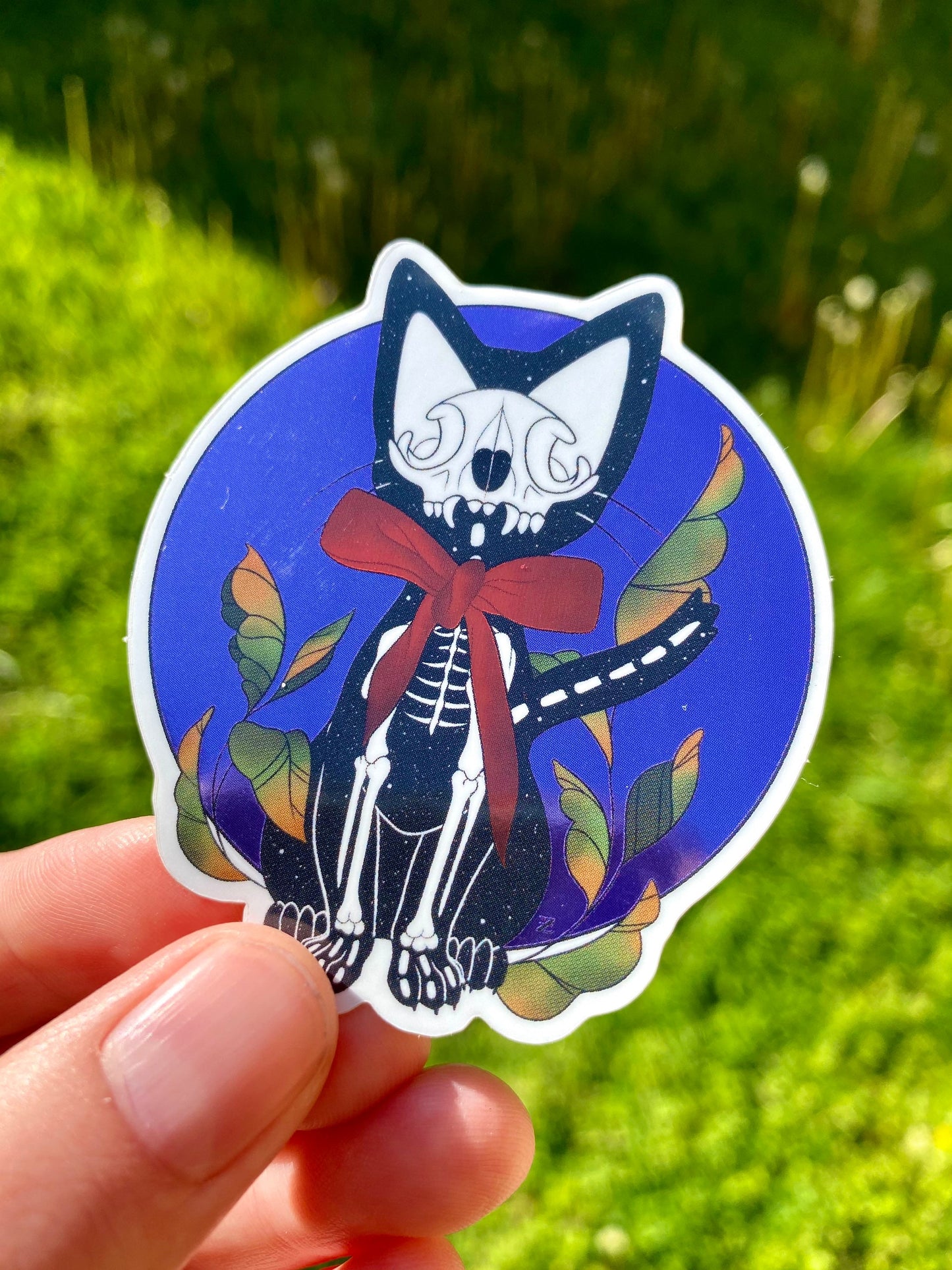 Skeleton Jiji Original Art Sticker
