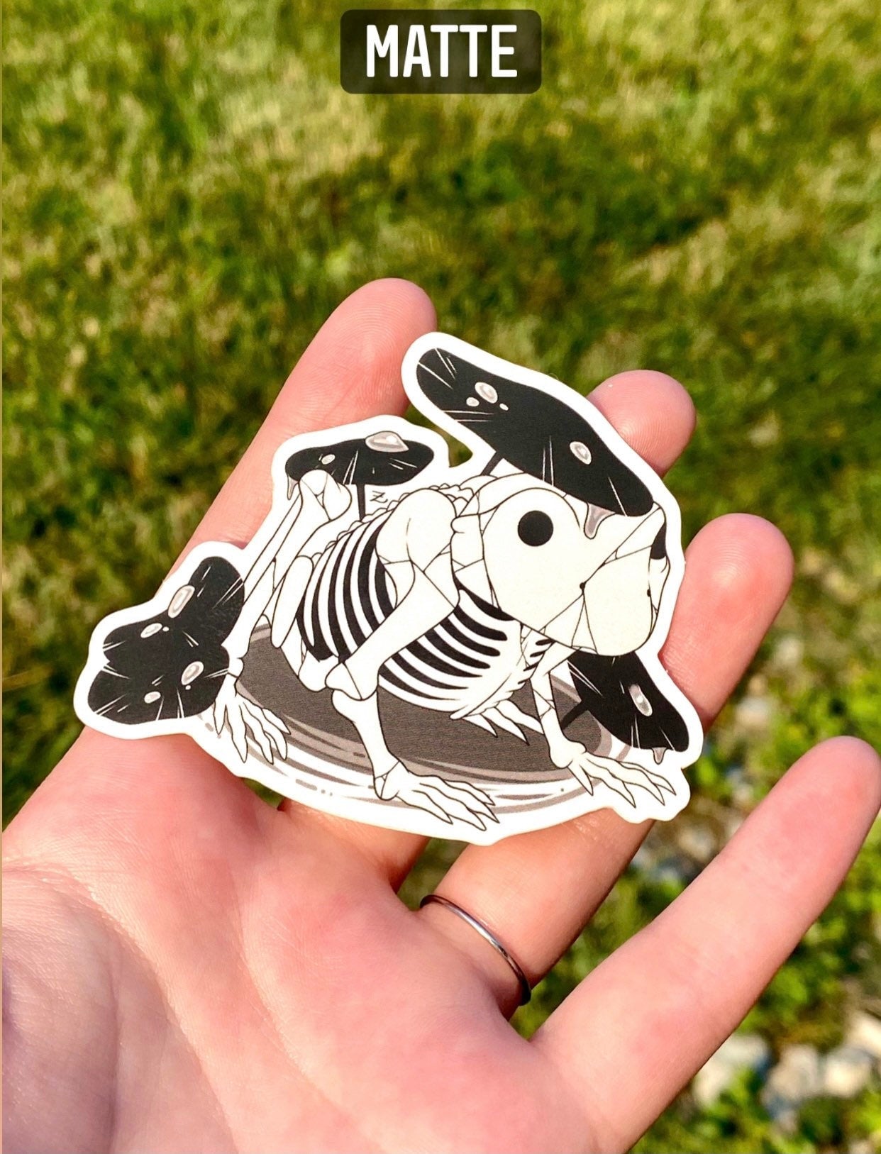 Skeleton Frog Weatherproof Vinyl Sticker