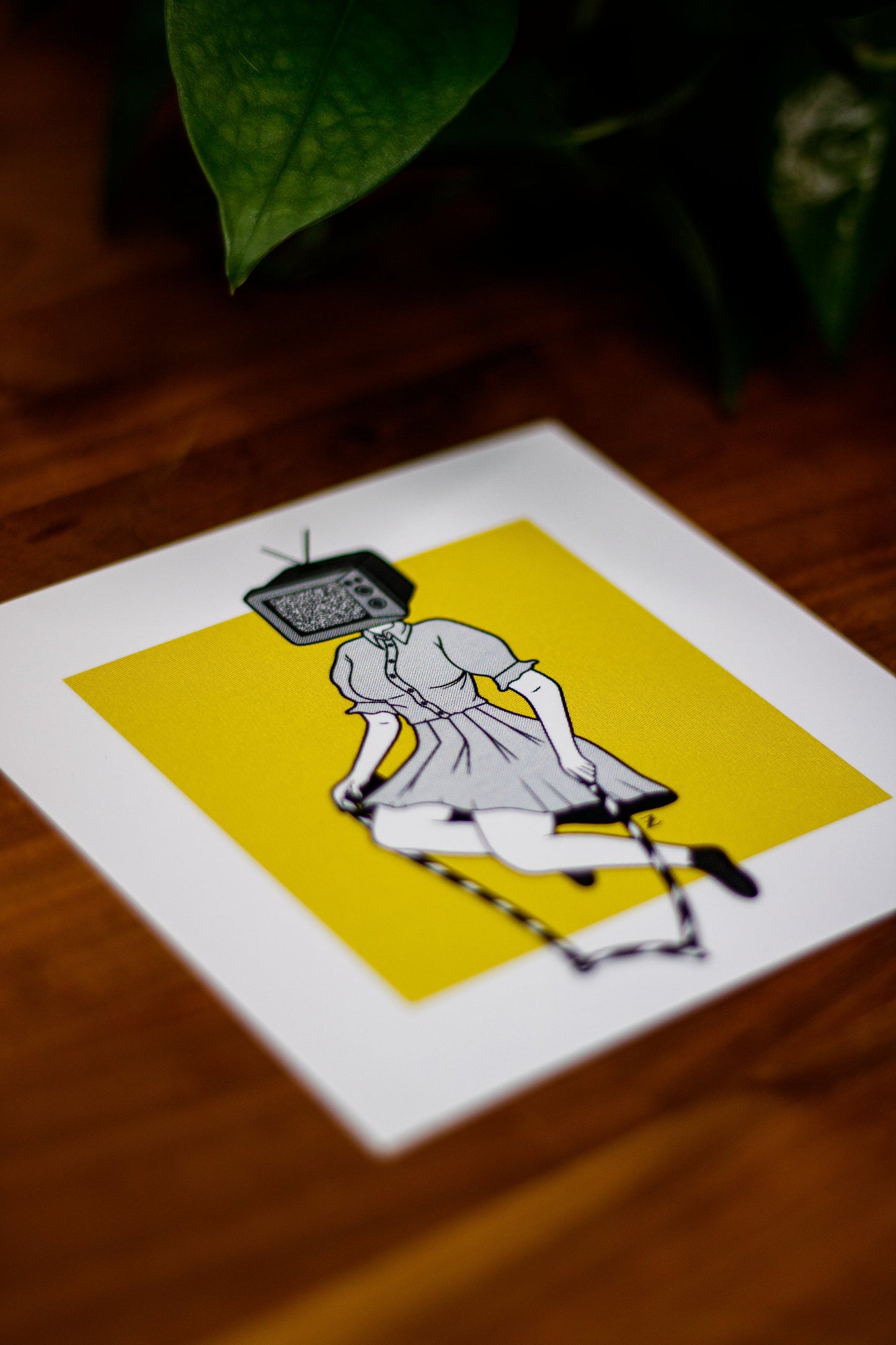 TV Head Girl Print