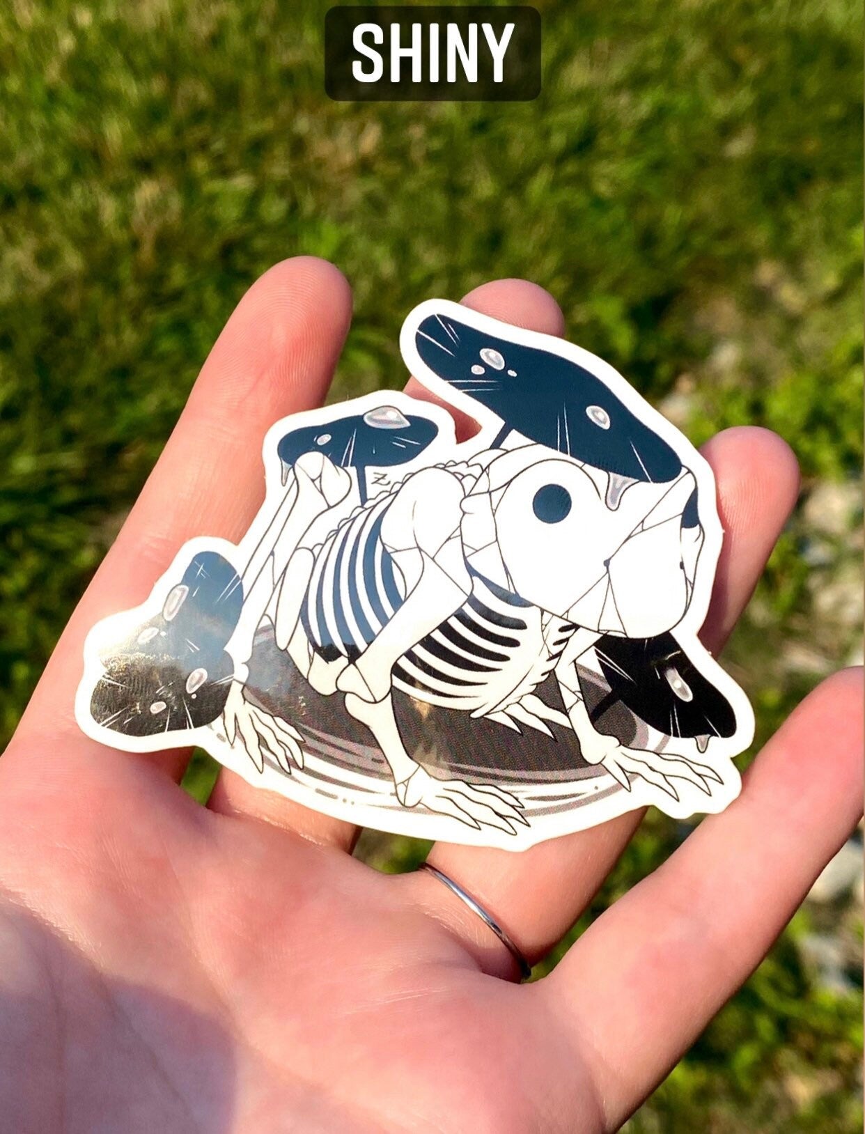 Skeleton Frog Weatherproof Vinyl Sticker