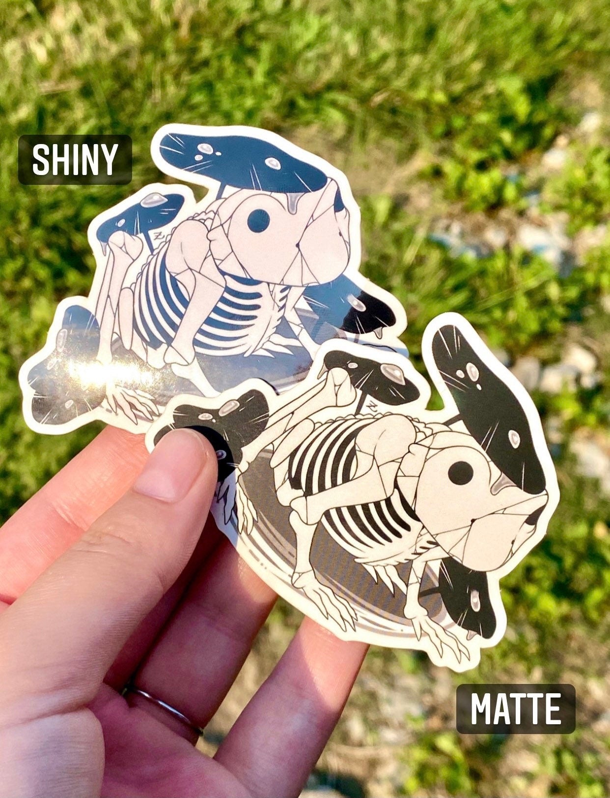 Skeleton Frog Weatherproof Vinyl Sticker
