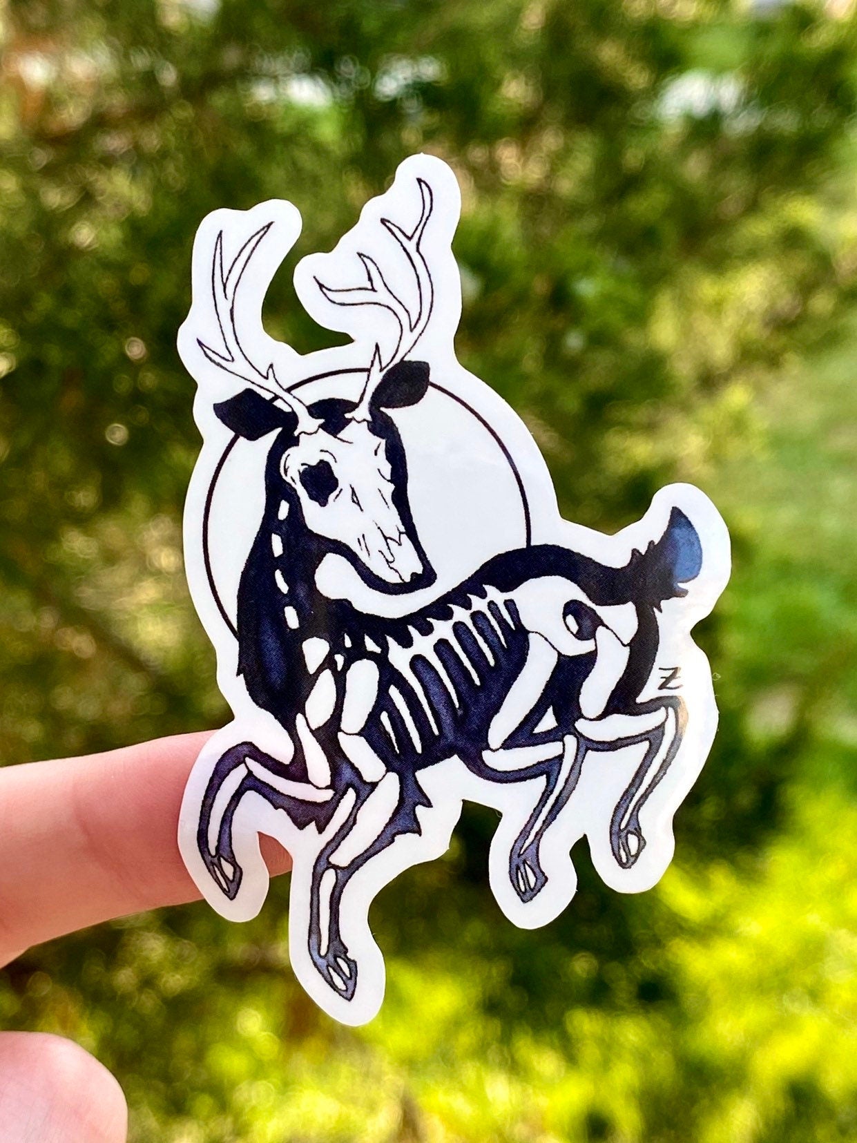 Skeleton Deer Weatherproof Vinyl Sticker