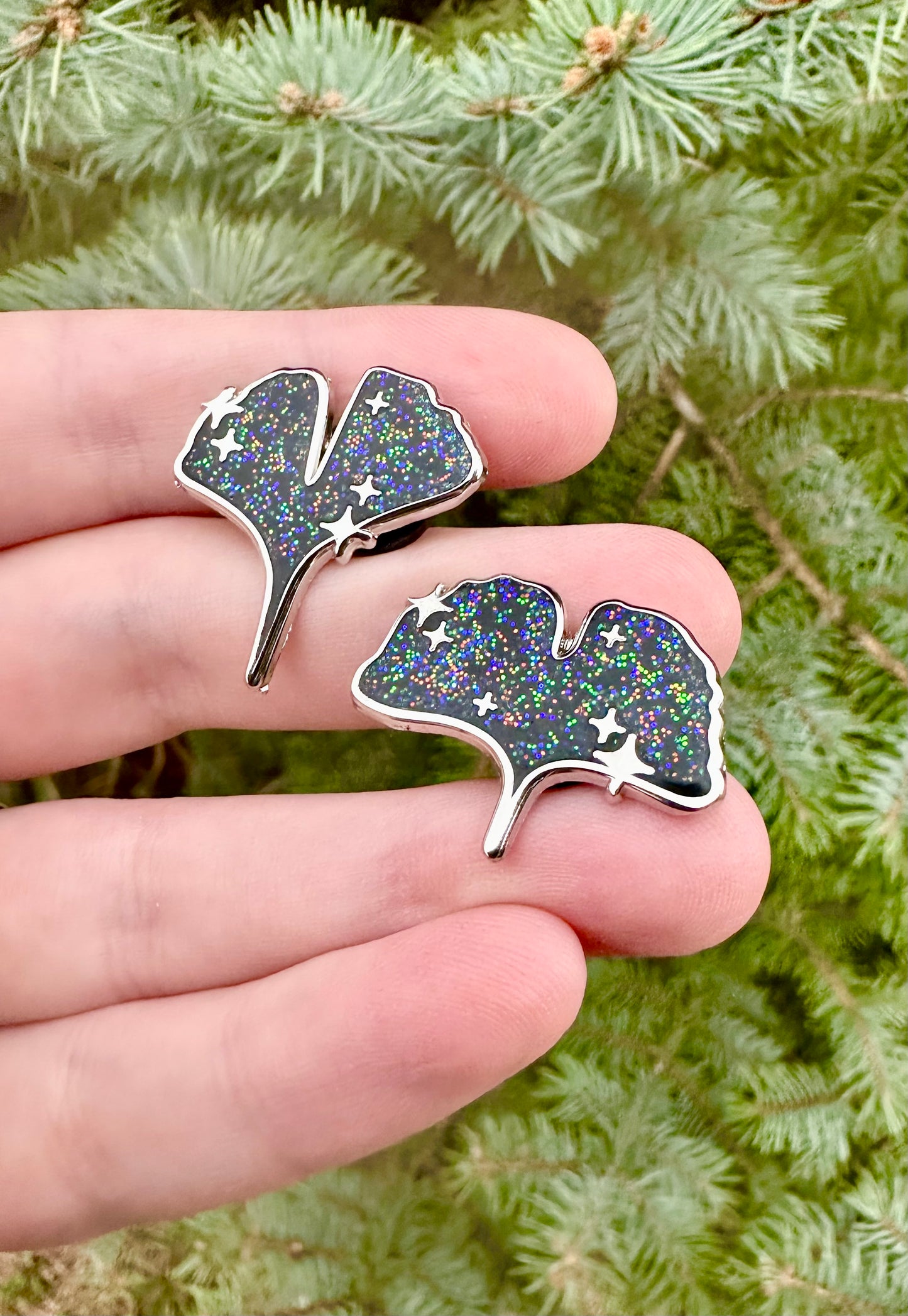 Ginkgo Leaf Pair Enamel Pins