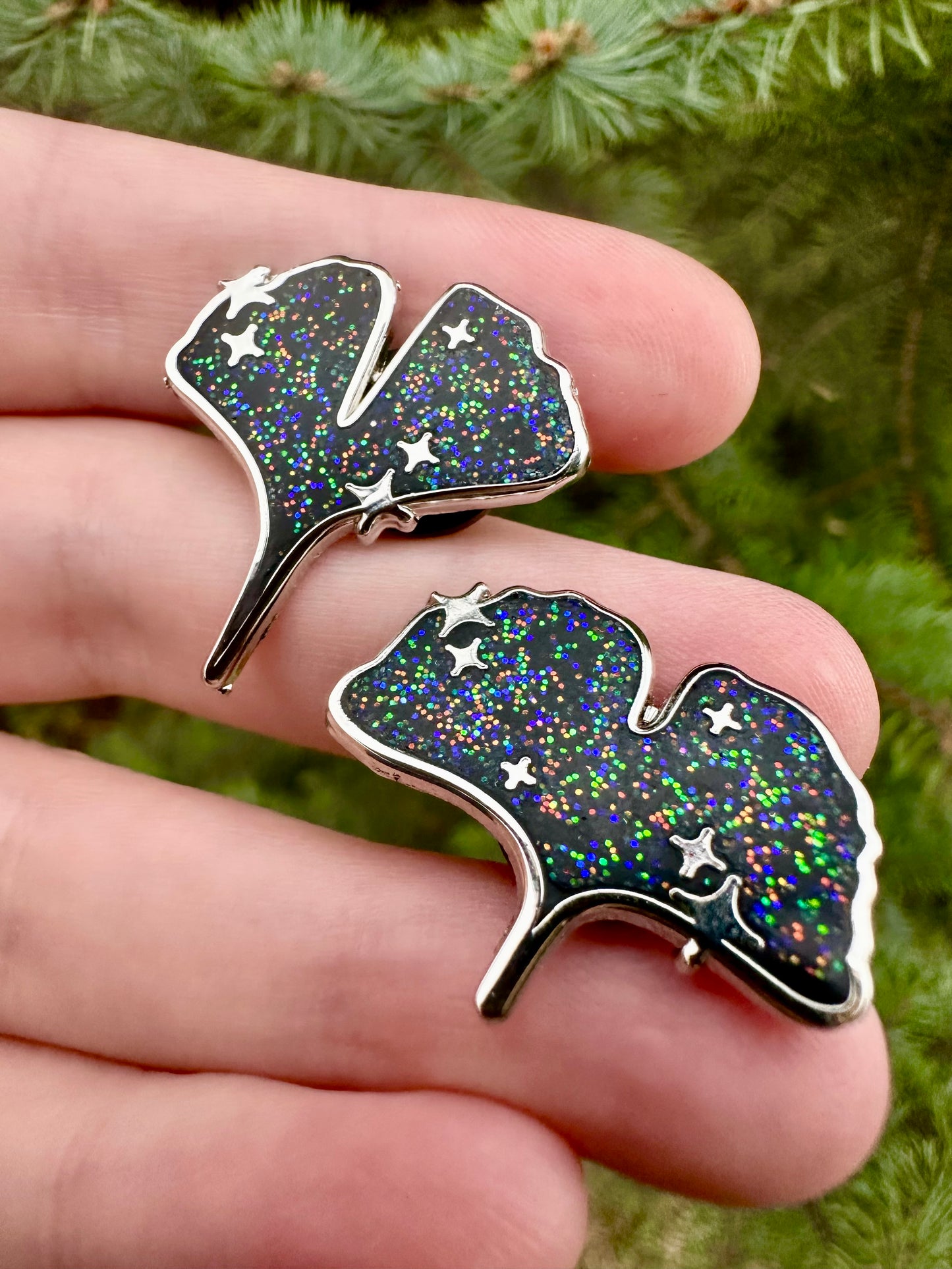 Ginkgo Leaf Pair Enamel Pins