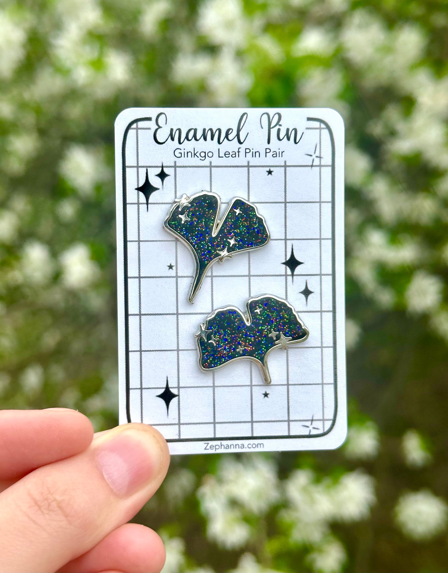 Ginkgo Leaf Pair Enamel Pins