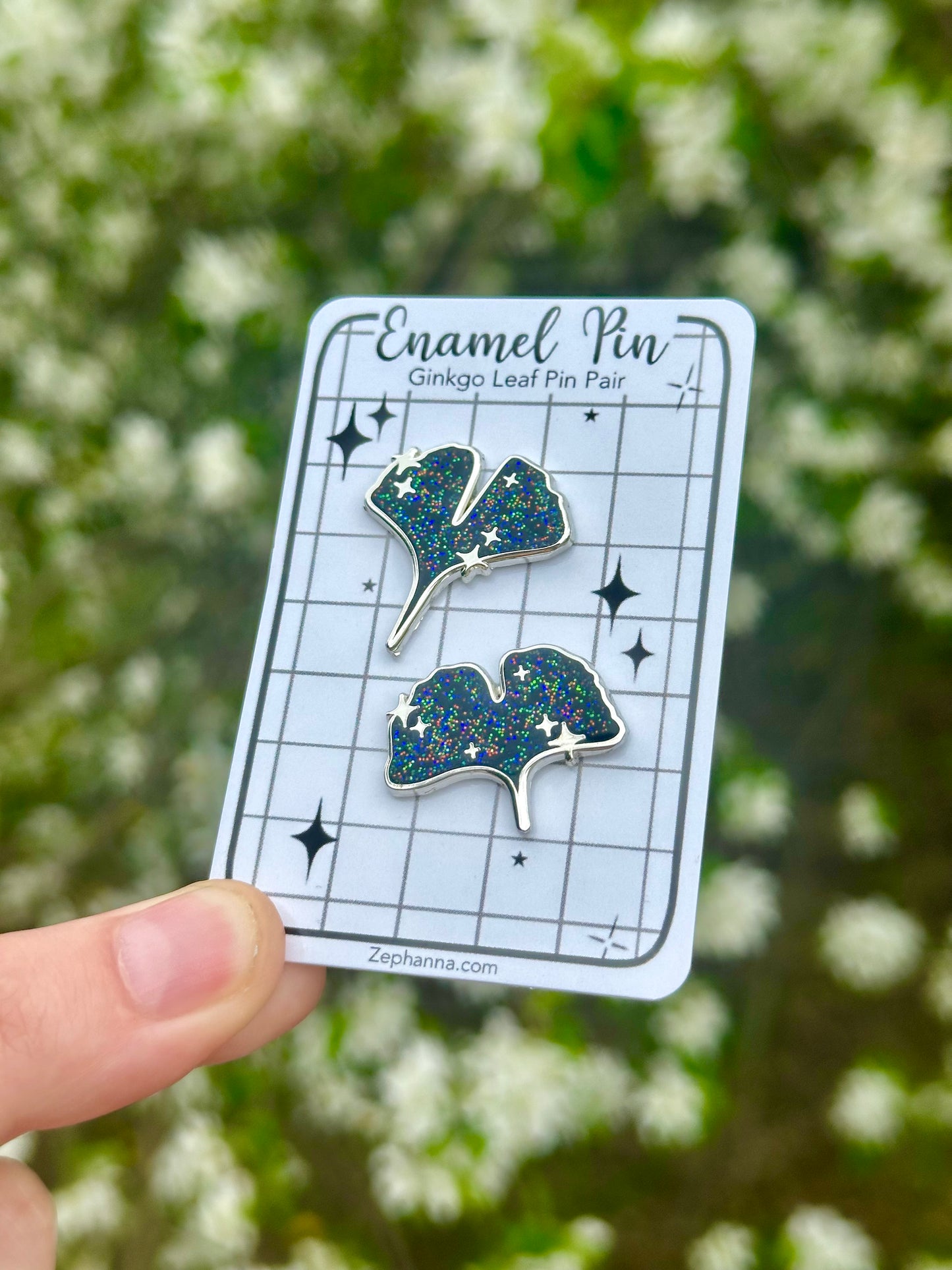 Ginkgo Leaf Pair Enamel Pins