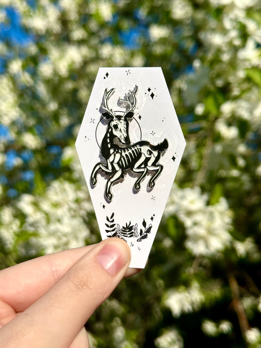 Skeleton Deer Enamel Pin