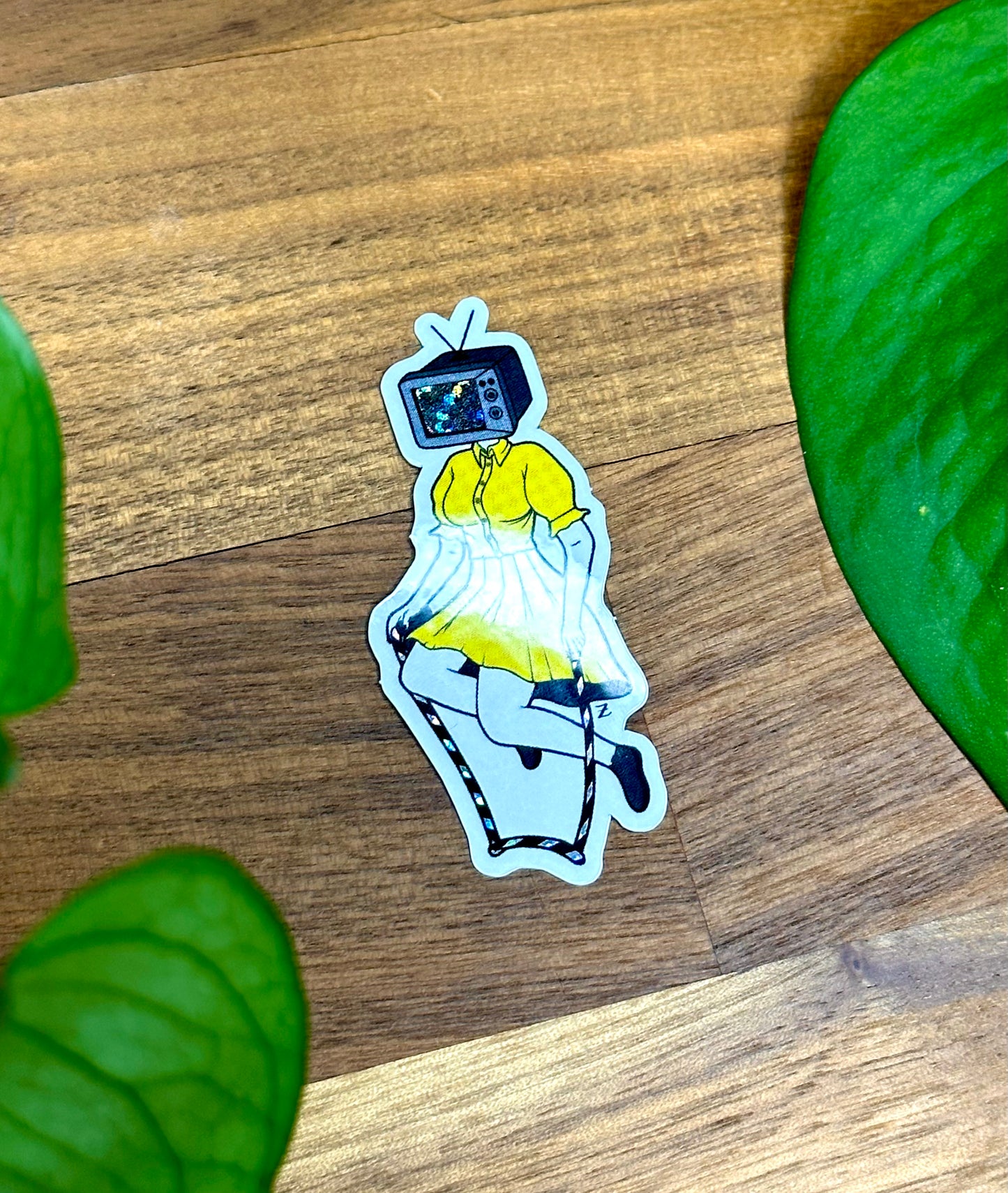TV Head Girl Sticker Pair