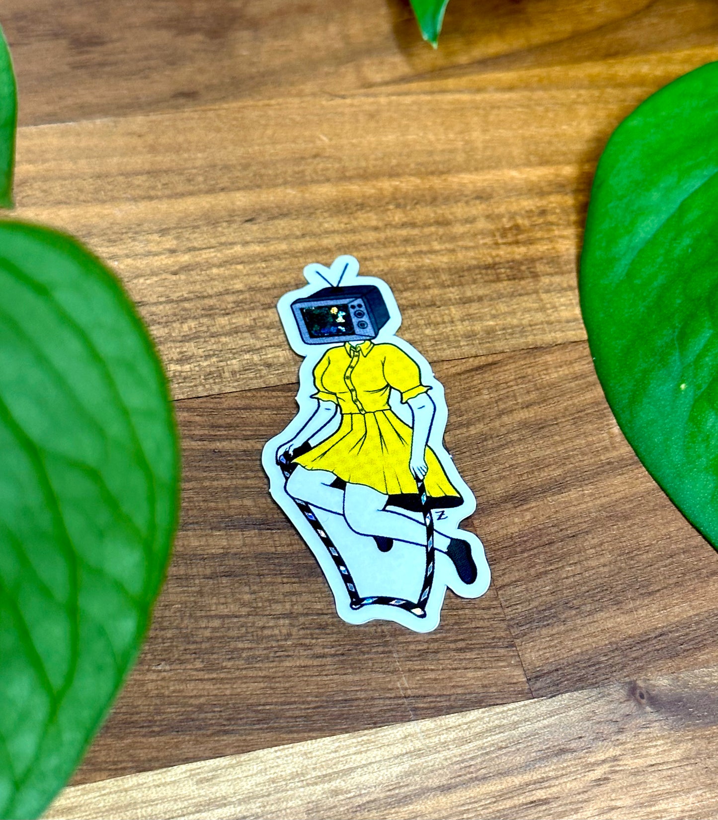 TV Head Girl Sticker Pair