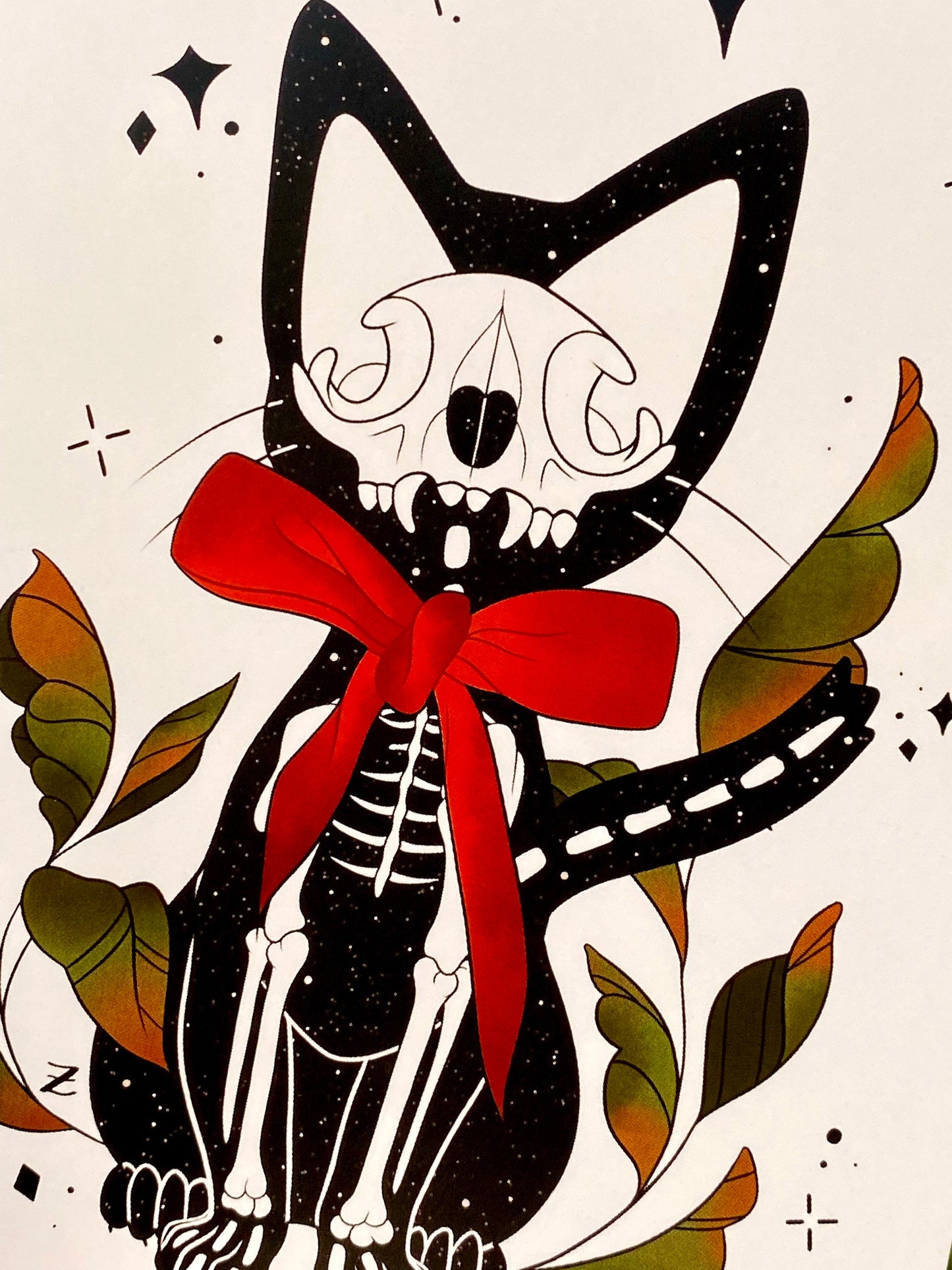 Jiji Skeleton Original Art Print