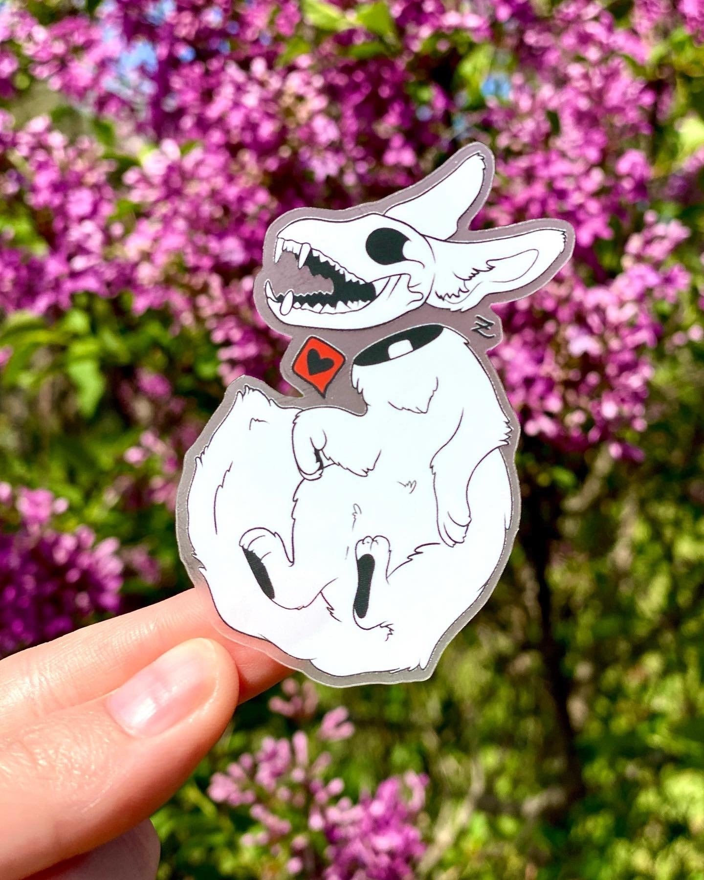 Skeleton Fox Weatherproof Vinyl Sticker