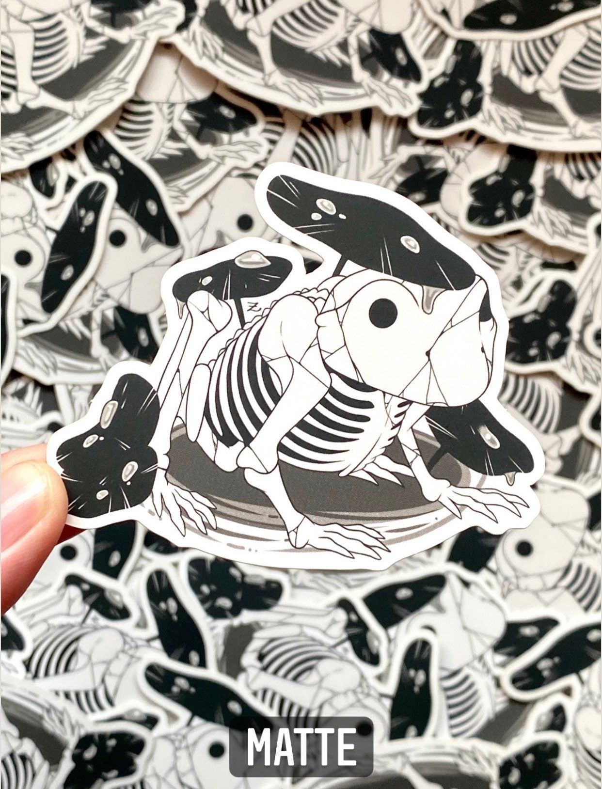Skeleton Frog Weatherproof Vinyl Sticker