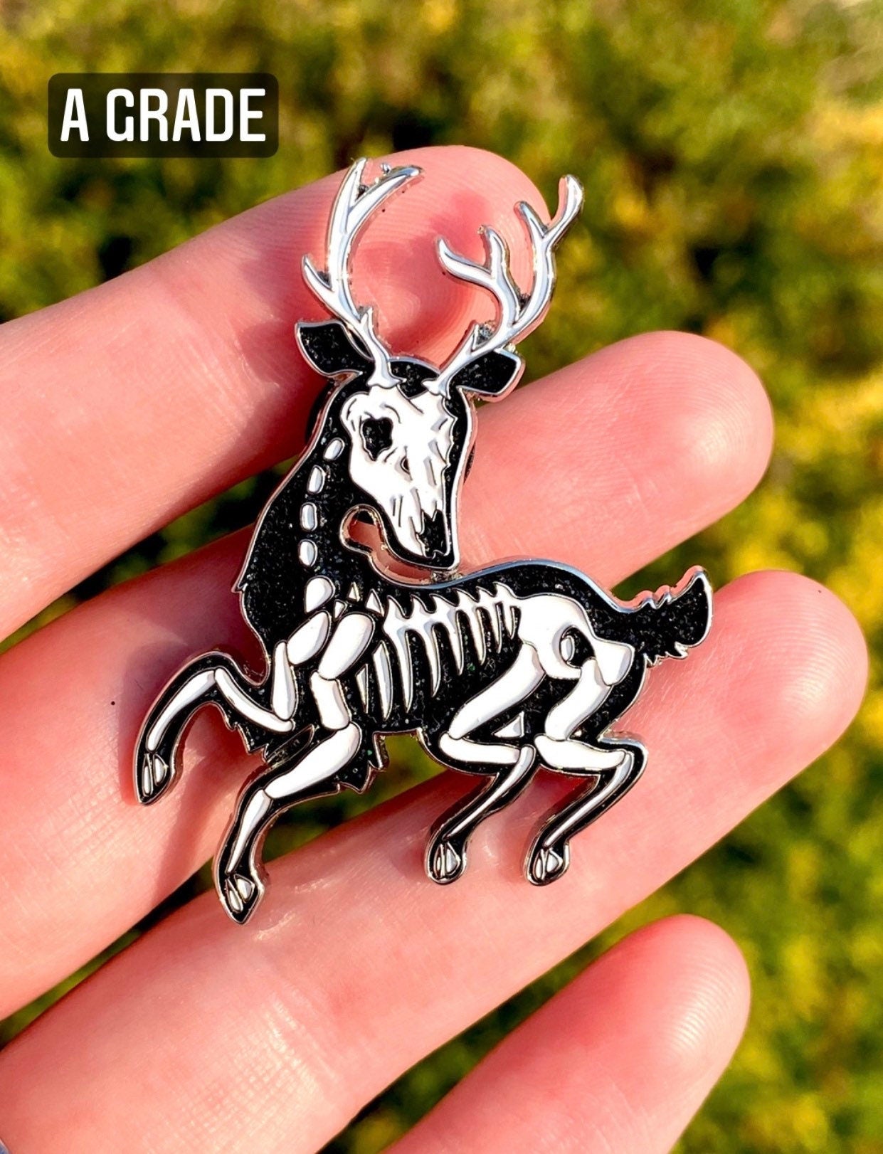 Skeleton Deer Enamel Pin